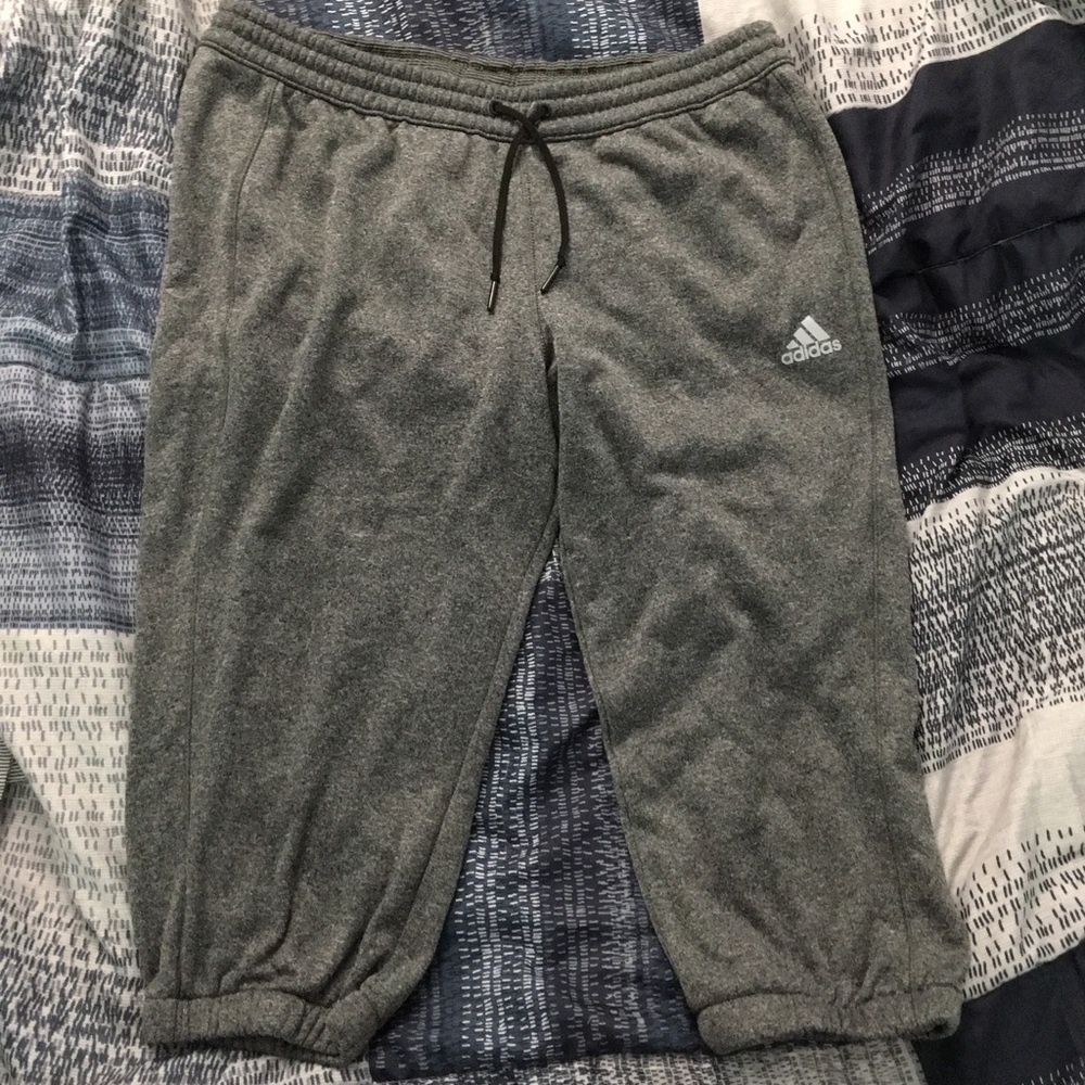 Adidas sweat pants knee high